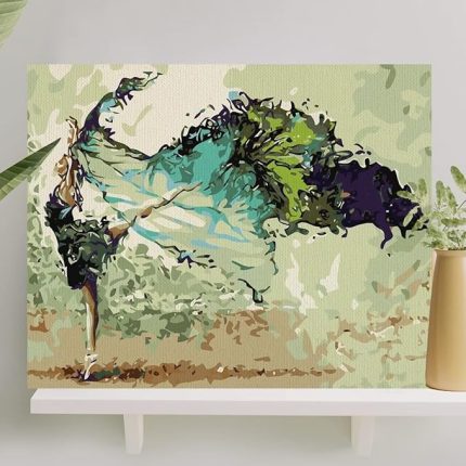 Hobi Sanat Sayılarla Boyama Tuval Seti Fırça Boya Dahil (Çıtalı) 40x50 CM - Balerin