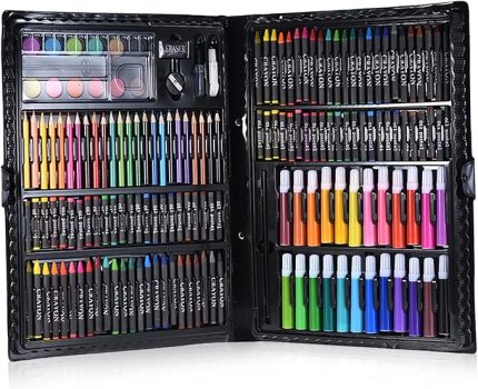 adet cetvel kalemi sanat seti kiti ma eskiz renkli kalemler mum yağı pastel su renk tutkal ile çocuklar çocuklar için