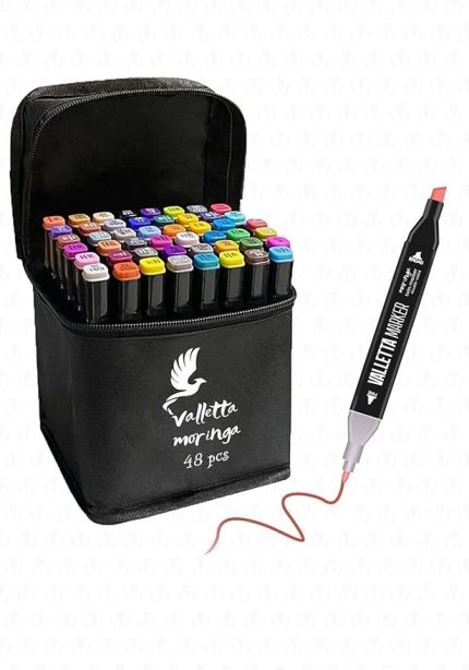 Moringa 48'li Çift Taraflı Art Marker Keçeli Kalem Seti Çantalı