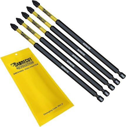 x SABRECUT SCPH2152_5 152mm Ph2 Manyetik Darbeli Tornavida Sürücü Bitleri Set Phillips Ağır Hizmet Tipi Dewalt Milwaukee Bosch Makita ve daha fazlası ile uyumlu