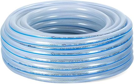 METRE Örgülü Şeffaf Bahçe Hortumu Dayanıklı 3 Katlı Sağlam Çeşme Su Sulama Yıkama Hortum 12.5 mm 1/2"