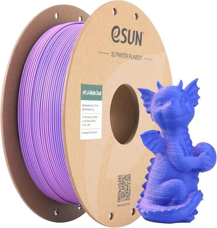 Mat Çift Renkli Filament, Mat PLA Filament 1.75mm, parlak olmayan renk, buzlu doku, 1KG makara (2.2 LBS) 3D yazıcılar için 3D baskı filamenti (Mor Mavi, 1KG)