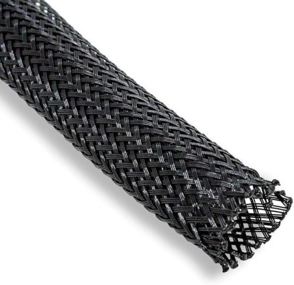 IT-Tronics 5 m kablo hortumu, siyah, 10 mm, kendinden kapanan polyester kablo koruması, kablo kanalı, esnek, kablo kaplaması, kumaş hortum, kol