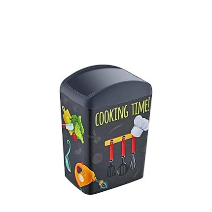 Soft Resimli Çöp Kutusu Döner Kapak 5 LT COOK