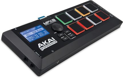 Professional MPX8 - Sample Pad Controller 8 Performansa Hazır Hıza Duyarlı Pedli, MIDI Bağlantısı ve Yerleşik SD Kart Yuvasına Sahip Taşınabilir Örnek, Siyah