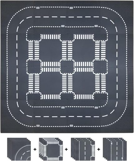 Sokaklar, şehirler, yol plakaları için yapı plakaları, klasik yapı taşları, çoğu standart markayla uyumlu, 25,5 x 25,5 cm plaka seti, yaratıcı oyunlar için, eğitici oyuncak