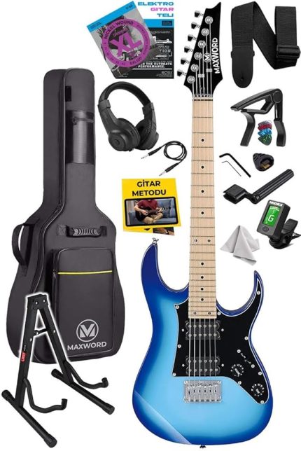 DE-150BL-ST Maple Klavye HH Manyetik Yüksek Kaliteli Elektro Gitar Seti