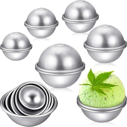 Adet Metal Banyo Bomba Kalıpları Sabun Pres Tepsisi 4 cm 5 cm 6 cm 7 cm 8 cm 5 Boyut Kendin Yap Banyo Bomba Kalıpları Kendin Yap Yapımı için El İşi Malzemeleri (Alüminyum)