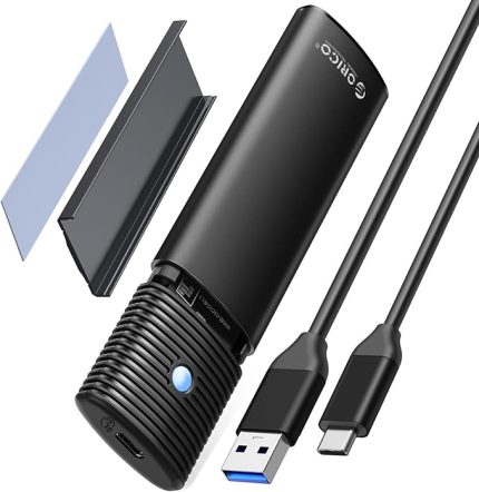 M.2 NVMe SSD Kasa, USB 3.2 USB C 10Gbps Adaptör NVMe PCIe M-Key/M+B Key 2230/2242/2260/2280, M2 Case USB C-A Kablosu, Aletsiz, USAP- PWM2G2A, Siyah