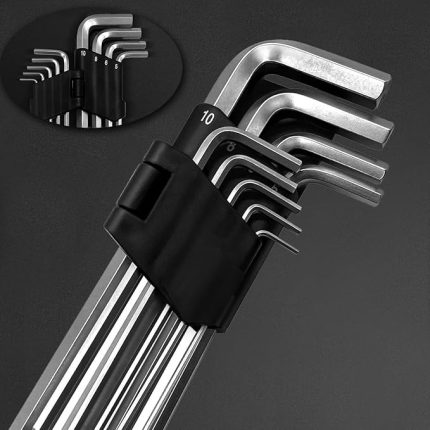 9 Parça Alyan Takımı, Uzun Boy -Yüksek Kalite 2mm,2.5mm, 3mm, 3.5mm, 4mm, 5mm, 6mm, 8mm ve 10mm (Home, Garden, Work) Alyan Anahtar Takımı