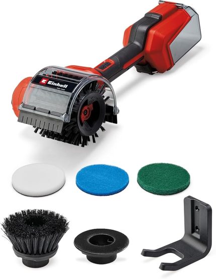 Akülü Yüzey Fırçası PICOBELLA 18/90 Power X-Change (18 V, akülü temizleme fırçası, su sıçramasına karşı koruma, 2x fırça, 3x temizleme pedi, duvar braketi dahil, aküsüz)