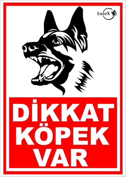 Dikkat Köpek Var PVC Uyarı Levhası