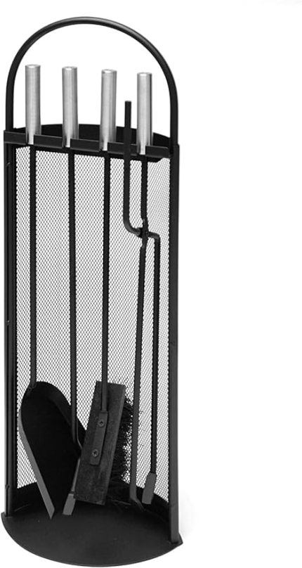 5 Li Lüx Ithal Tel Standlı Şömine-Soba Maşa Takımı Aksesuar Set 047