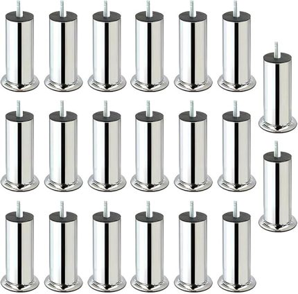 Baza Koltuk Kanepe Mobilya Yatak Çekyat Ayağı Ince Diş M8 Metrik 8 Mm Krom Metal Ayakları 15 cm 20 Adet