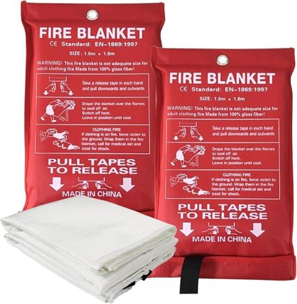 Ev ve Mutfak için Acil Yangın Battaniyeleri 39x39'' Yangın Söndürme Battaniyesi, Yangın Kaynağını Kapatın ve Havayı İzole Edin, Ev Güvenliği için Fiberglas Yangın Battaniyesi