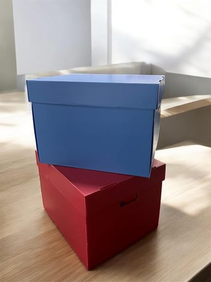 Kutusu 2 Adet Dekoratif Depolama Kutusu Oyuncak Kutusu Arşiv Depolama Organizer 2 Renk Kutu (Mavi-Kırmızı)