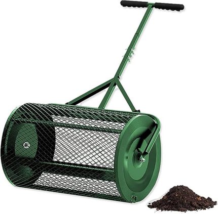 ve Tohumlama için Ayarlanabilir T Saplı Metal Hasır Kompost Serpme Makinesi Çimler ve Bahçe için Hafif Gübre Serpme Makinesi Gübre Dağıtımı için İdeal