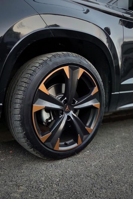 Design Cupra Ateca ile Uyumlu Jant Kaplama Sticker Set Metali̇k Mat Bakir