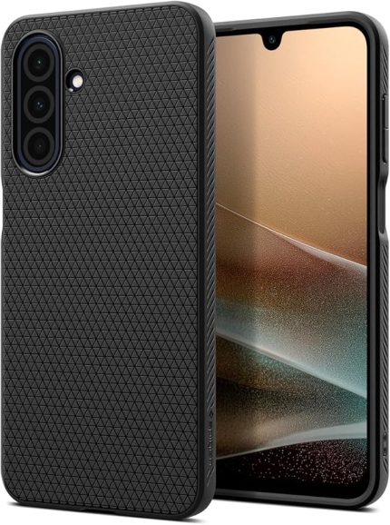 Galaxy A26 ile Uyumlu Kılıf Liquid Air Kaymaz Dokulu Yüzey Siyah Kapak - ACS09290 (Spigen TR Garantili)