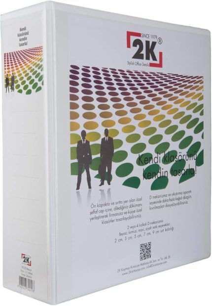 904B Klasör A4 PVC/Plastik Tanıtım/Sunum/Prezentasyon/Arşiv Dosyası 9 cm. Sırt 4 Halka D Mekanizma Kutu İçin 6 Adet, Beyaz