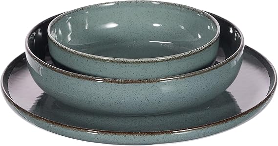 Porselen Moderna 12 Parça 4 Kişilik Yemek Takımı Mavi - Görsel 4