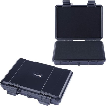 HC-2110 su geçirmez mini çanta, kuru kutu, ayarlanabilir köpüklü, iç ölçüler 21 x 15 x 3,7 cm, IP66 su sıçramalarına karşı korumalı, Siyah, Valiz