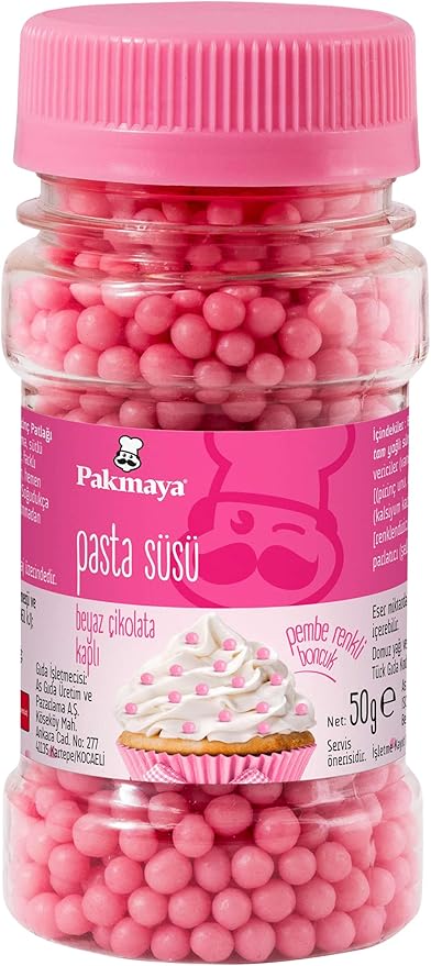 Pasta Süsü Pembe Boncuk 50 Gr