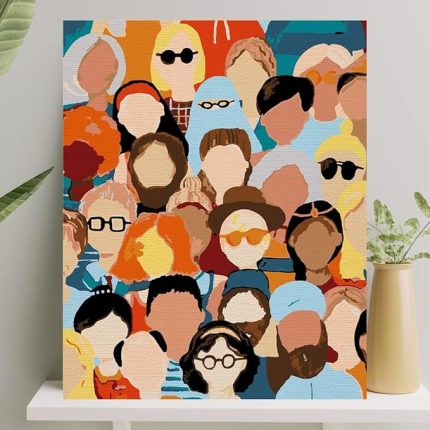 Hobi Sanat Sayılarla Boyama Tuval Seti Fırça Boya Dahil (Çıtalı) 40x50 CM - İnsanlar