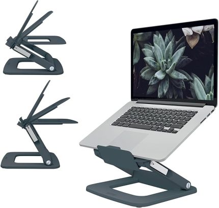 Ergo Ayarlanabilir Çok Açılı Laptop Standı, Koyu Gri