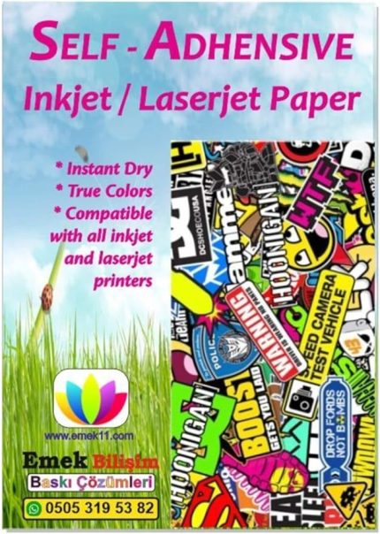 Ve Laser Uyumlu Sticker Güçlü Yapışkanlı 10x15cm A6 Etiket Kağıdı MAT YÜZEYLİ 120gsm (100 yaprak)