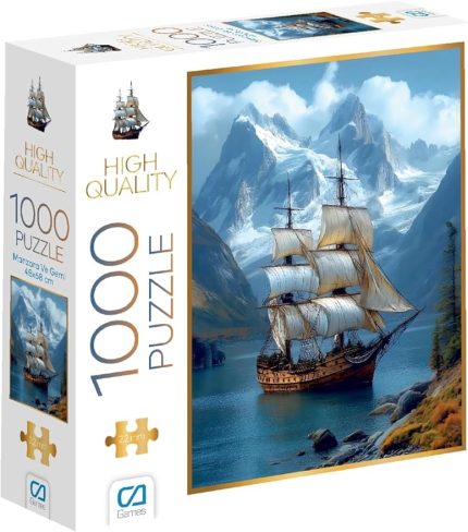 Games Manzara ve Gemi 1000 Parça 2,2mm Kalınlık 48x68cm Profesyonel Hobi Puzzle Yapboz Serisi