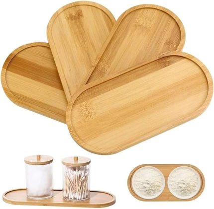 Bambu Yağdanlık Altlığı Sunumluk Şık ve Dayanıklı Ahşap Tepsi (Oval)