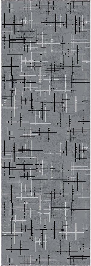 Özel Ölçülü Kesme Rulo Yolluk Kaymaz Tabanlı Hol Antre Mutfak Halısı Ar1495, Antrasit, 80 X 200 - Görsel 2