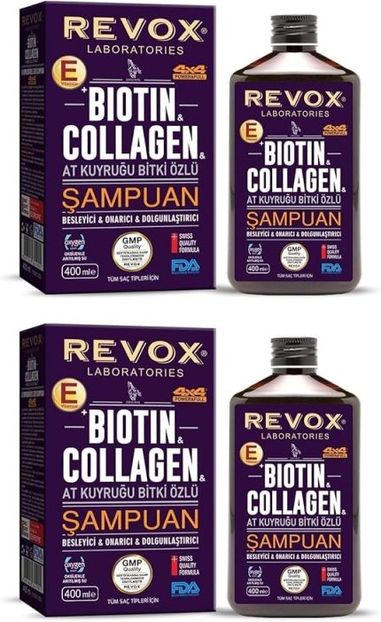 Biotin Collagen At Kuyruğu Bitki Özlü Dökülme Karşıtı, Hızlı Uzama Dolgunlaştırıcı Şampuan 2 Adet