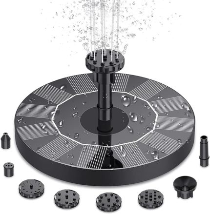 Kuş Banyosu Yükseltmesi için Güneş Enerjili Çeşme Pompası, 6 Nozullu Güneş Enerjili Kuş Banyosu Çeşmesi, Bahçe, Gölet, Havuz, Balık Tankı, Akvaryum ve Diğerleri için Güneş Enerjili Yüzen Su