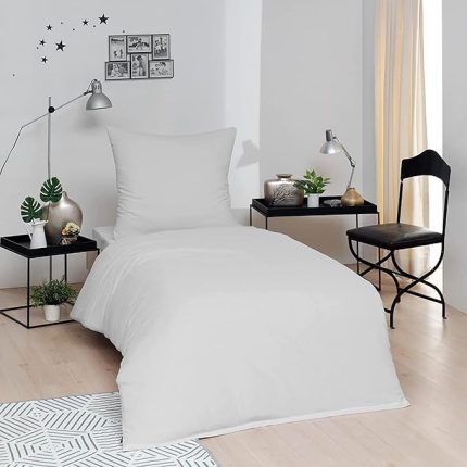 Düz Pamuk Nevresim Setleri, Beyaz, Tek Kişilik