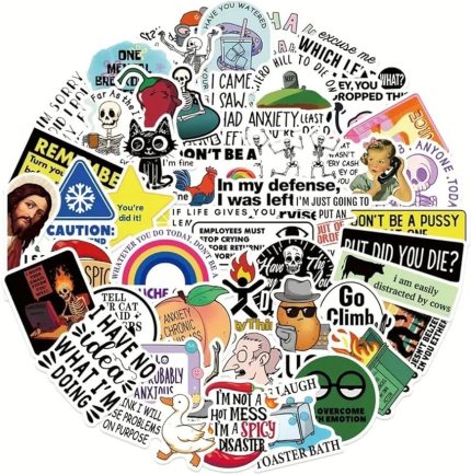 Major Selection 50'Li Snarky Cartoon Meme Stickers, Sticker Seti Laptop Notebook Tablet Sticker Seti