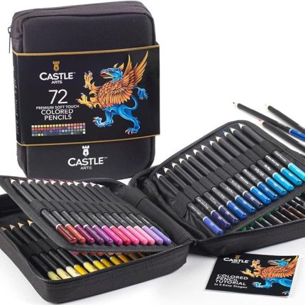 Art Supplies 72'li Kalem Seti | Sanatçılar, Profesyoneller ve Yetişkin Renk Uzmanları için Yumuşak Çekirdekli Renkli Bağlantılar | Dayanıklı Fermuarlı Çantada Kolay Taşıma
