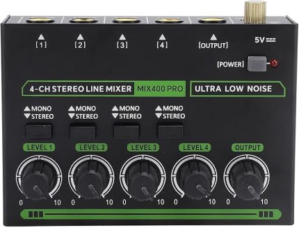 4 -Kannel Mikser, Çalışma Için RGB Profesyonel Ses Mikseri (AB fişi)