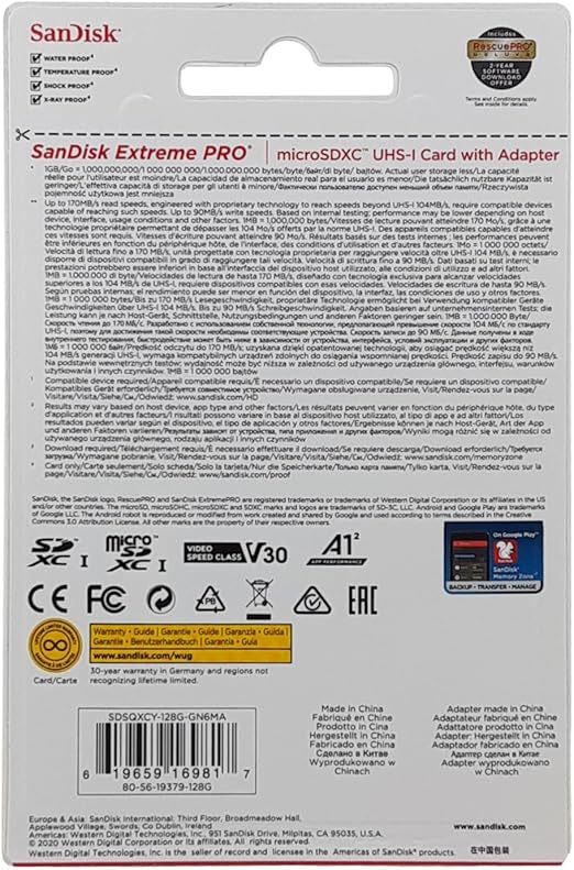 Extreme Pro 128 GB microSDXC Hafıza Kartı SDSQXCY-128G-GN6MA, 170 MB/sn'e kadar - Görsel 2