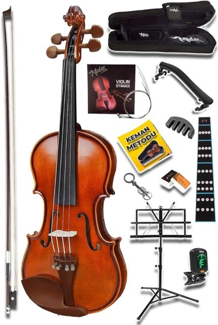 GLA-124X SET Profesyonel Üst Kalite GÜL Ağacı Keman 4/4 Tam Boy