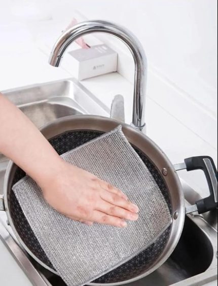 Çok Fonksiyonlu Çizilmez Çelik Tel Bulaşık Bezi, Dayanıklı Bulaşık Havlusu (3 Adet)