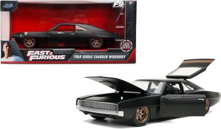 , Hızlı nane Öfkeli/Fast & Furious 1968 Dodge Charger 124 Ölçek Araç, Die-Cast Metal, Açılabilen Parçalar, Çok Renkli