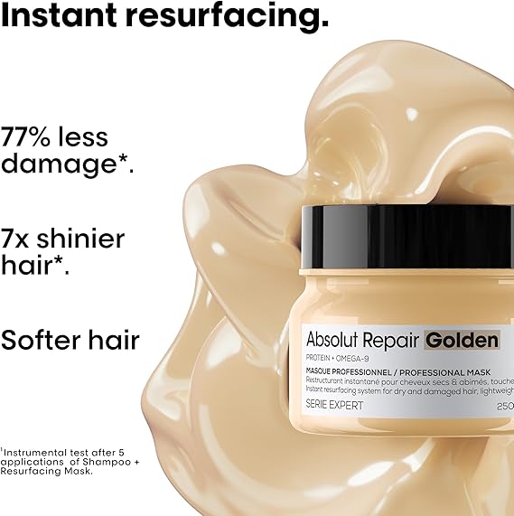 Professionnel Paris Serie Expert Absolut Repair Yıpranmış Saçlar Için Onarıcı Altın Maske 250ml - Görsel 3