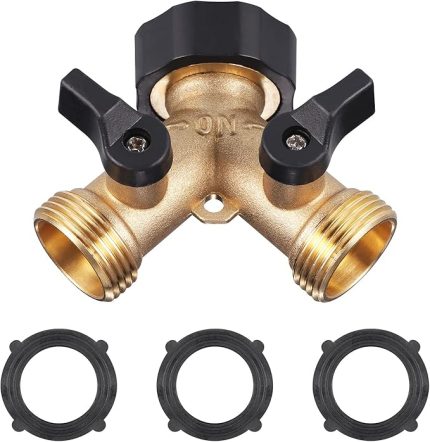 Hortum Ayırıcı 2 Yollu, 3/4 inç Y Valf Bahçe Hortum Bağlantısı Bahçe Pirinç Manifold, Çamaşır Makinesi Y Parçası Dış Mekan, Bahçe, Avlu, Çim, Mutfak için