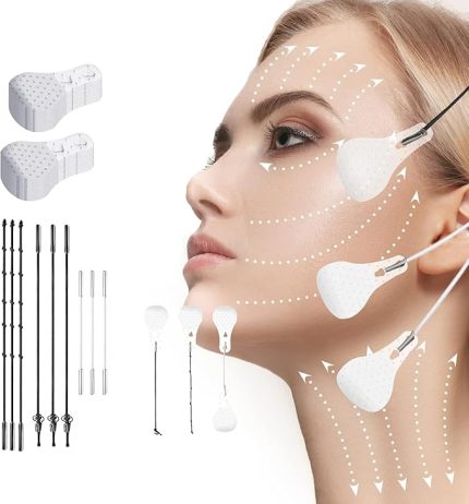 Yogası Gerdirme Bandı, Kırışıklıklar Göz Gıdı Boyun İçin Gerdirme Aparatı, Elastik Yüz Gerdirme (40 Adet)