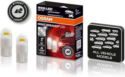 T10 W5W LED Night Breaker Plaka Park İçmekan Ampulü, 12V 1W, 2'li Paket, Universal Polarite, 4 Yıl Garanti