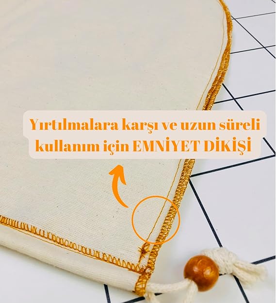 yoga and food %100 Ağartılmamış Ham Pamuk Bitkisel Süt Süzme Kesesi Badem Sütü, Fındık Sütü, Yeşil Sebze Suyu Süzme - Organik Pamuk Kese (30 x 35 cm) - Görsel 3