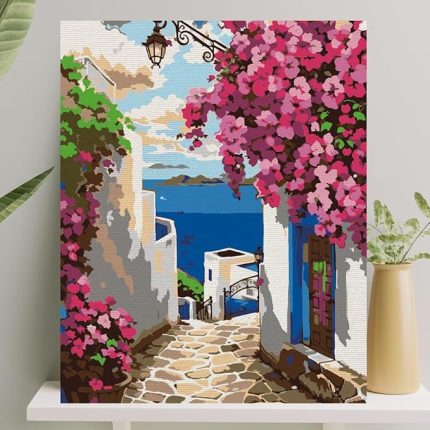 Hobi Sanat Sayılarla Boyama Tuval Seti Fırça Boya Dahil (Çıtalı) 40x50 CM - Alaçatı