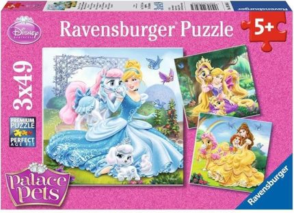 Puzzle 3x49 Parça Belle Cindirella Rapunzel Renkli 6+